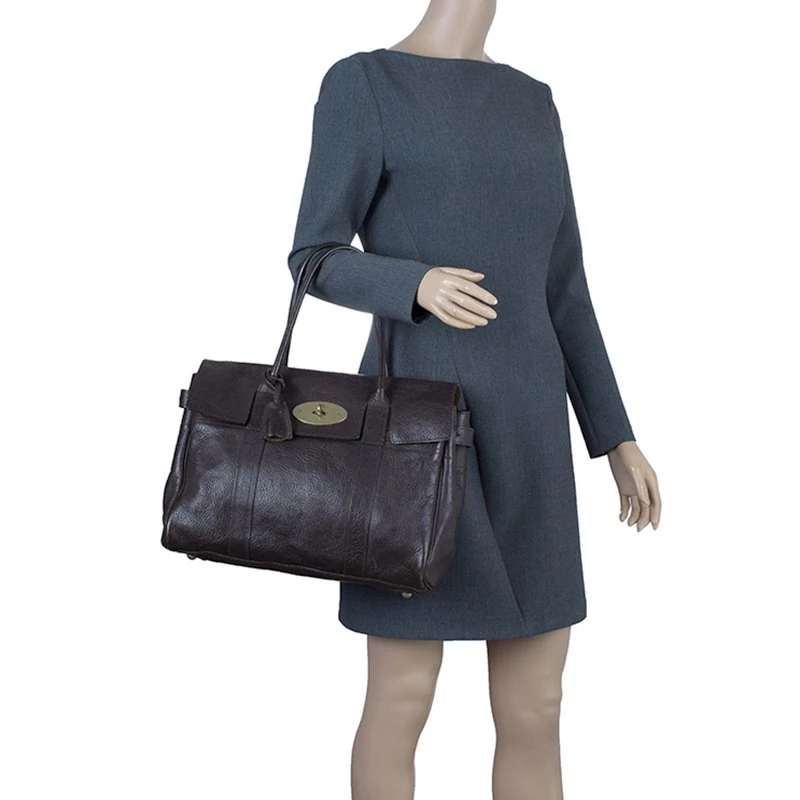 Mulberry Chocolate Brown Leather Bayswater Satchel Bag For Women - Image 2