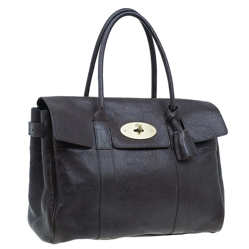 Mulberry Chocolate Brown Leather Bayswater Satchel Bag For Women - Image 3