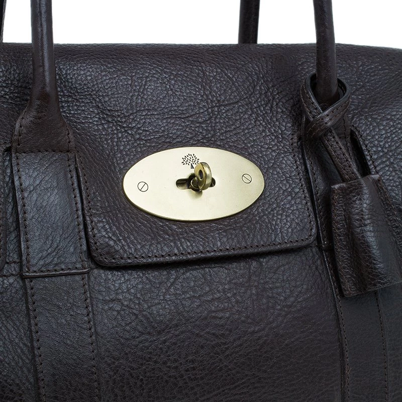 Mulberry Chocolate Brown Leather Bayswater Satchel Bag For Women - Image 8