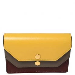 Mulberry Tri Color Leather Multiflap Card Case For Women