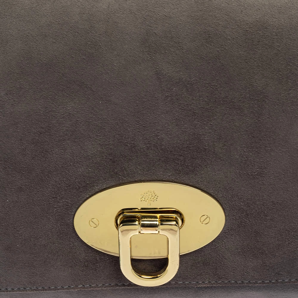 Mulberry Grey Suede Oversized Ava Clutch For Women - Image 5