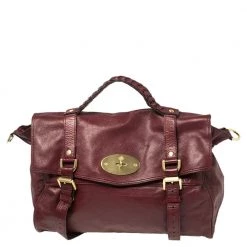Mulberry Dark Red Leather Alexa Satchel For Women