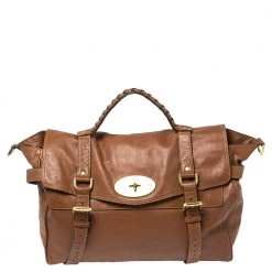 Mulberry Brown Leather Oversized Alexa Satchel For Women
