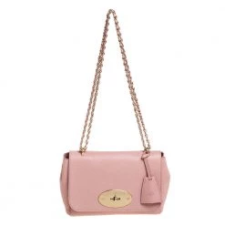 Mulberry Pink Leather Small Lily Shoulder Bag For Women