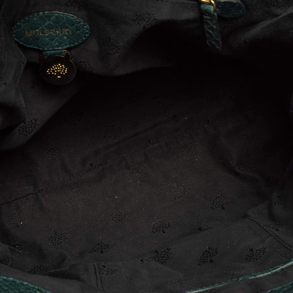 Mulberry Dark Teal Green Python Embossed Leather Oversized Alexa Satchel For Women - Image 7