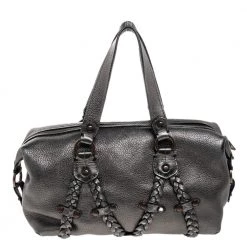Mulberry Vintage Metallic Silver Leather Satchel For Women