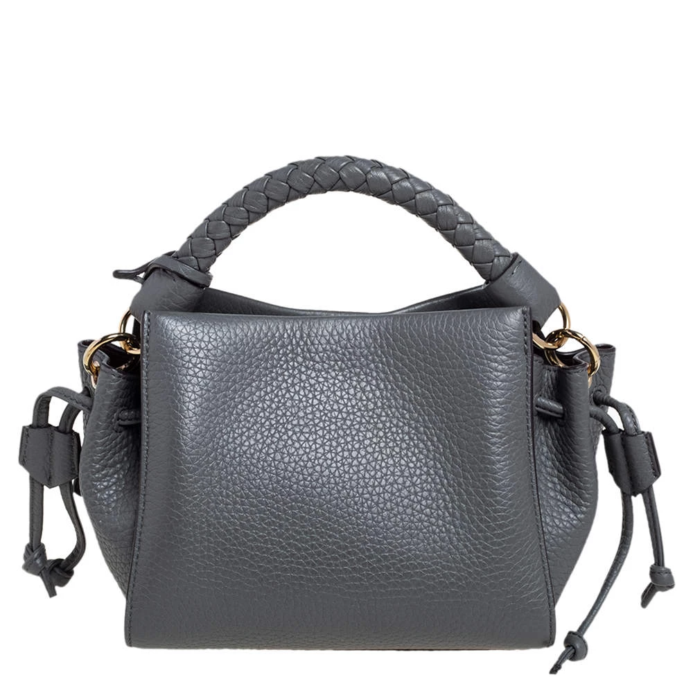 Mulberry Grey Grained Leather Mini Iris Top Handle Bag For Women - Image 4