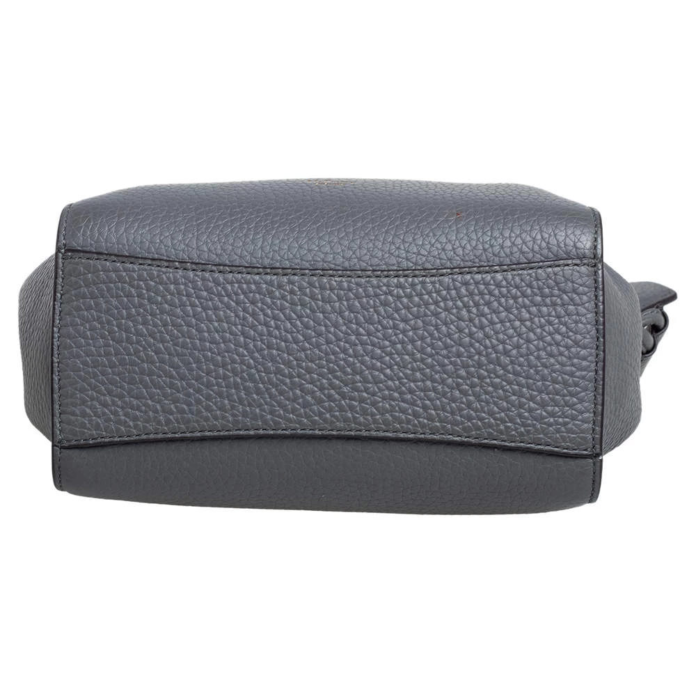 Mulberry Grey Grained Leather Mini Iris Top Handle Bag For Women - Image 6