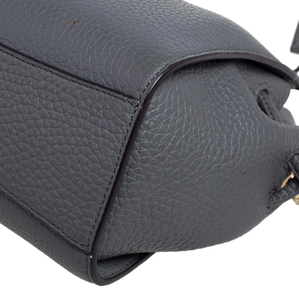 Mulberry Grey Grained Leather Mini Iris Top Handle Bag For Women - Image 11