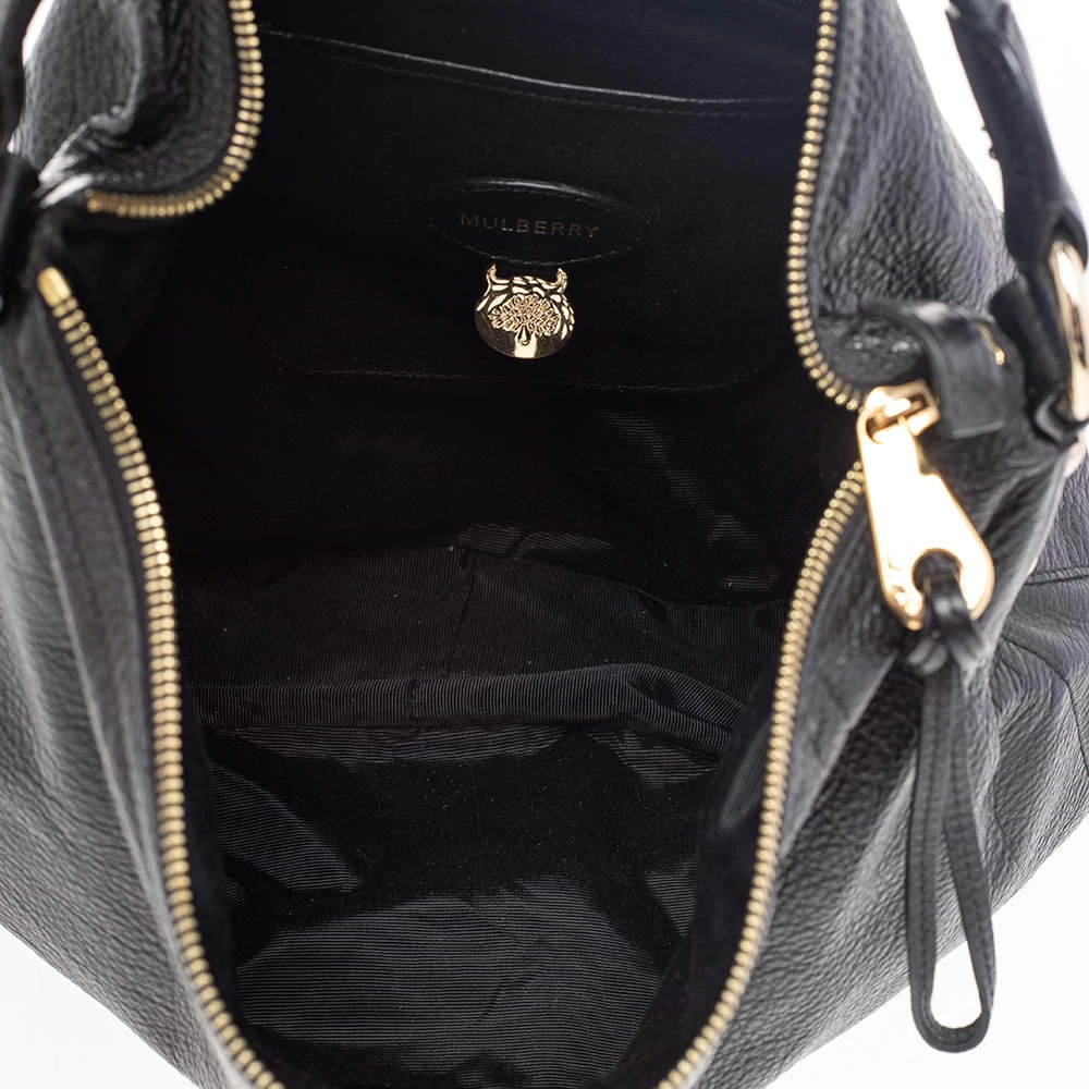 Mulberry Black Leather Medium Soft Spongy Daria Hobo For Women - Image 7