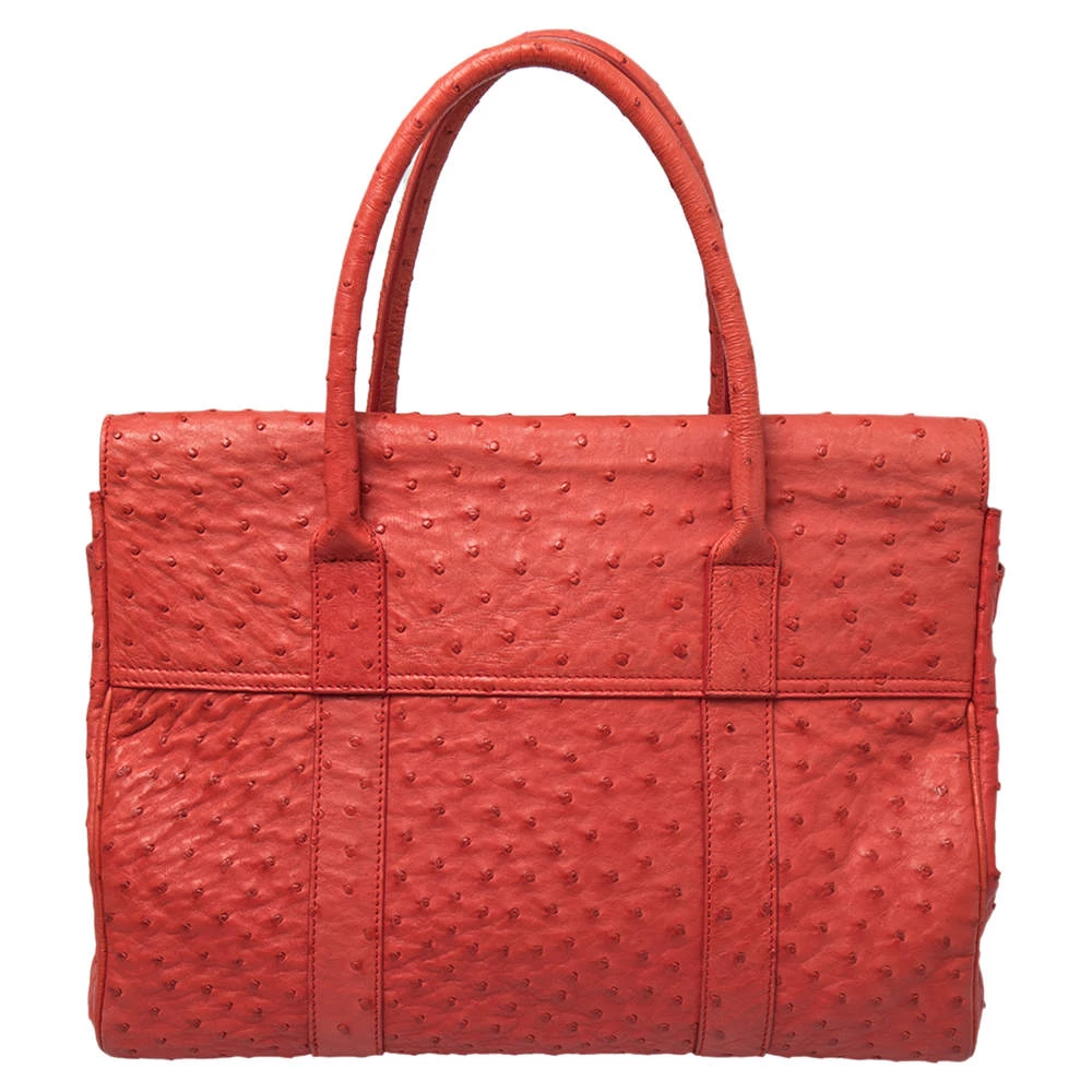 Mulberry Pink Ostrich Bayswater Satchel For Women - Image 4