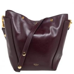 Mulberry Burgundy Leather Camden Press Studded Hobo For Women