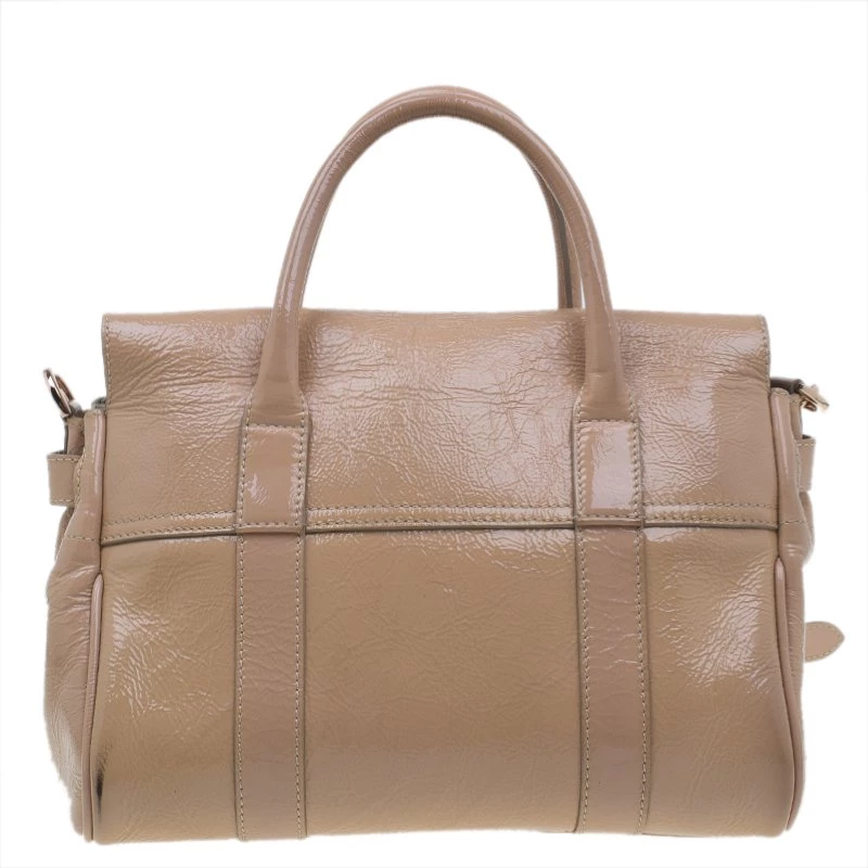 Mulberry Blush Pink Wrinkled Patent Leather Small Bayswater Satchel For Women - Image 4