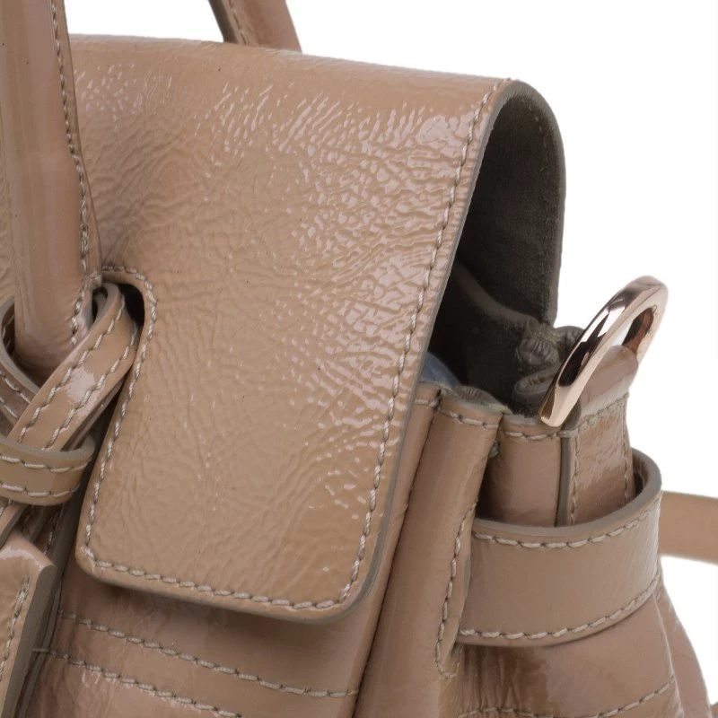 Mulberry Blush Pink Wrinkled Patent Leather Small Bayswater Satchel For Women - Image 6