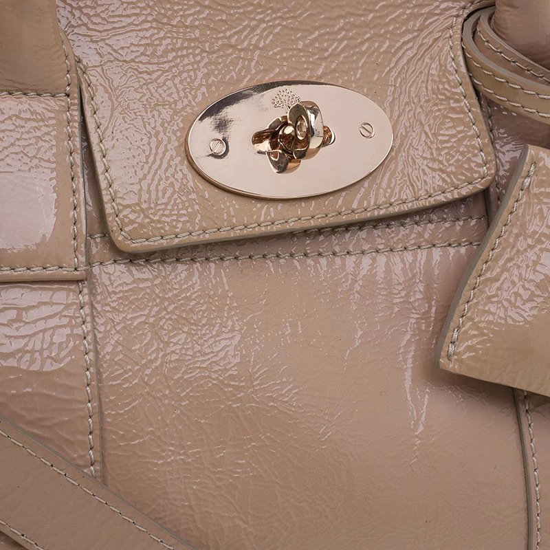 Mulberry Blush Pink Wrinkled Patent Leather Small Bayswater Satchel For Women - Image 8