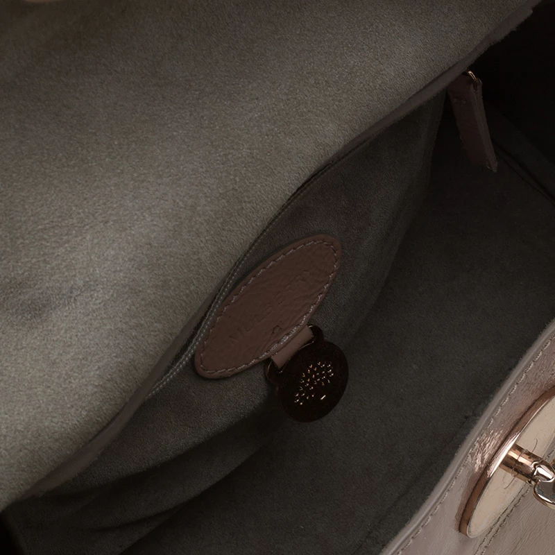 Mulberry Blush Pink Wrinkled Patent Leather Small Bayswater Satchel For Women - Image 15