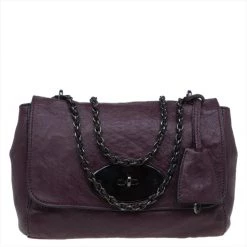 Mulberry Plum Snake Embossed Leather Small Lily Shoulder Bag For Women