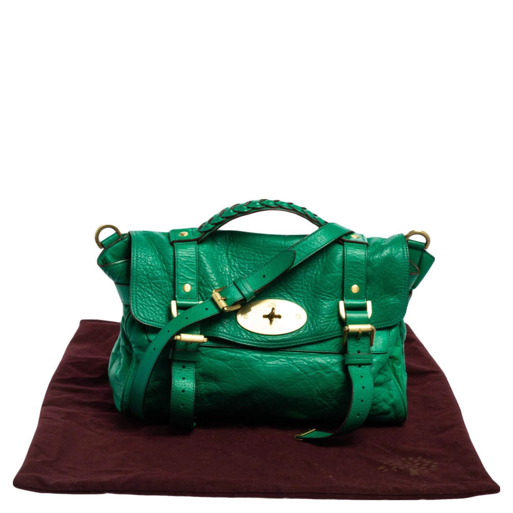 Mulberry Green Leather Small Alexa Satchel For Women - Image 11