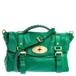 Mulberry Green Leather Small Alexa Satchel For Women
