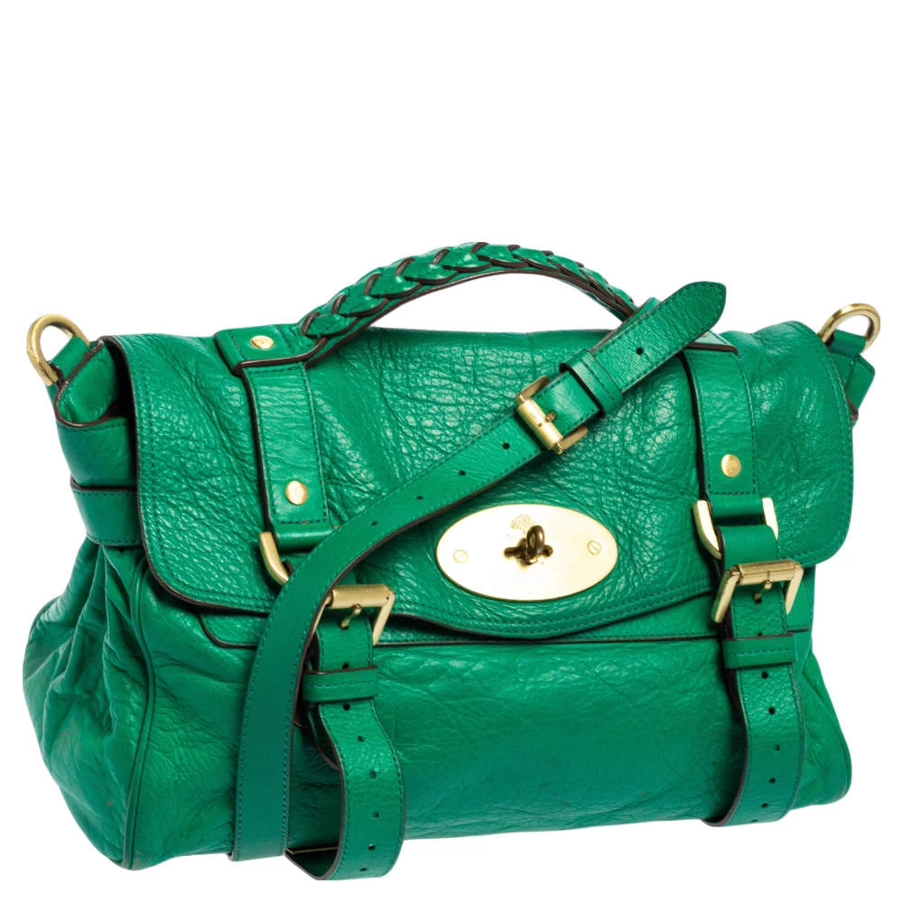 Mulberry Green Leather Small Alexa Satchel For Women - Image 3