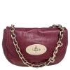 Mulberry Burgundy Python Embossed Leather Lily Shoulder Bag For Women