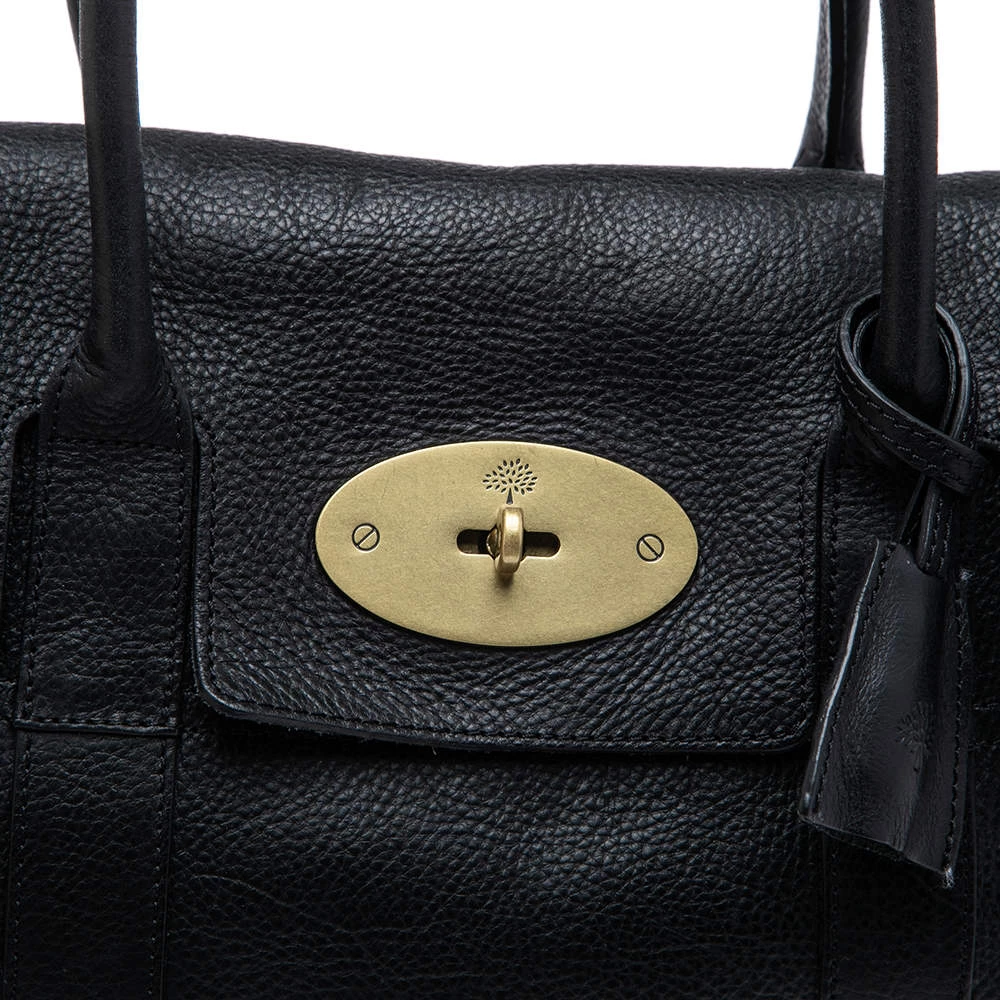 Mulberry Black Pebbled Leather Bayswater Satchel For Women - Image 5