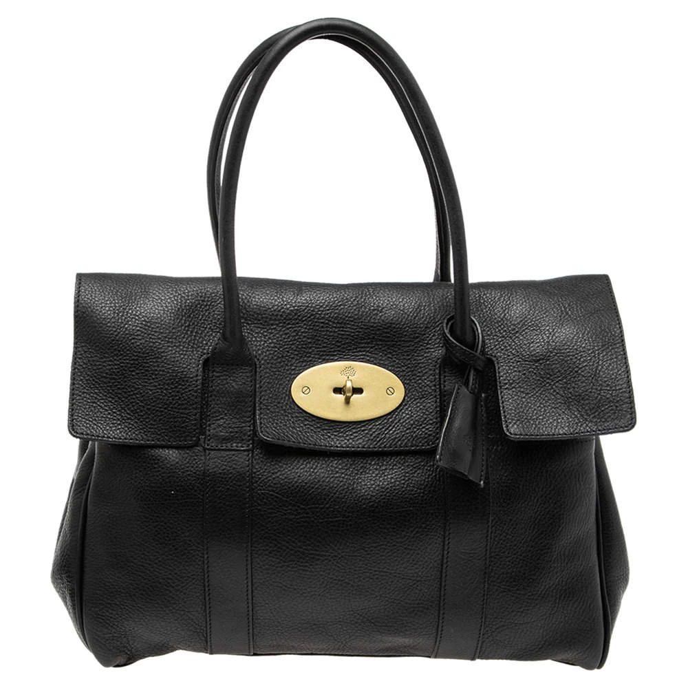 Mulberry Black Pebbled Leather Bayswater Satchel For Women