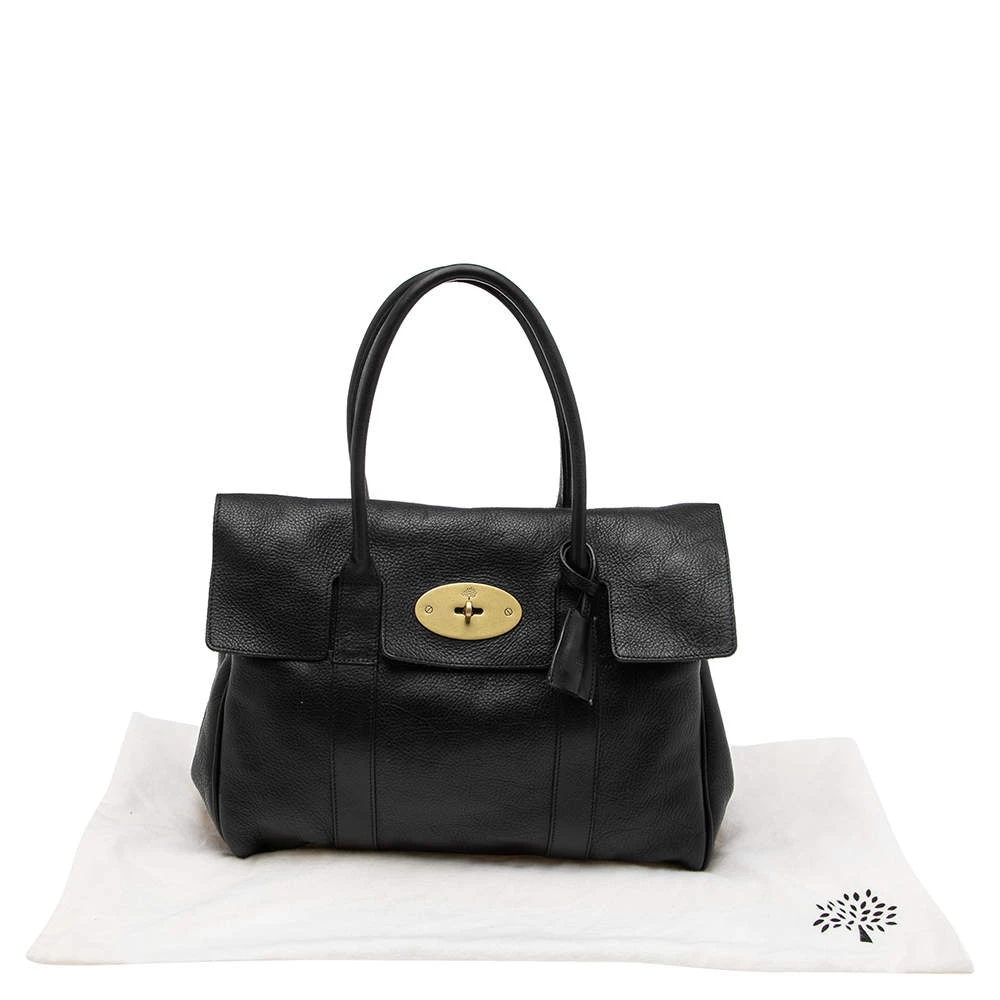 Mulberry Black Pebbled Leather Bayswater Satchel For Women - Image 11