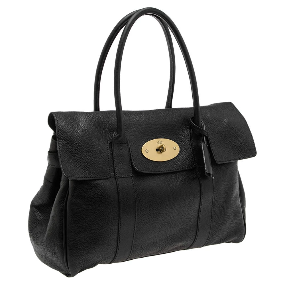 Mulberry Black Pebbled Leather Bayswater Satchel For Women - Image 3