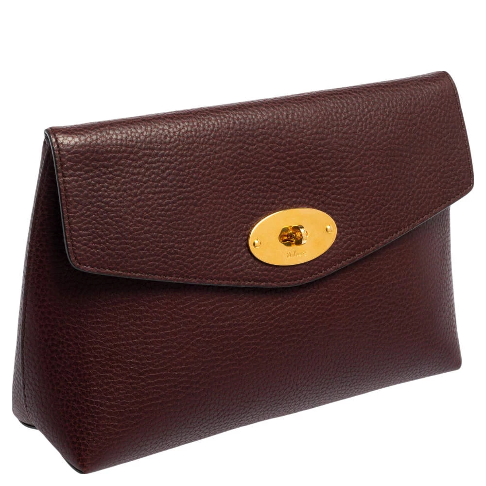 Mulberry Burgundy Leather Darley Cosmetic Pouch For Women - Image 3