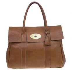 Mulberry Oak Natural Leather Bayswater Satchel For Women