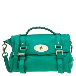 Mulberry Green Leather Alexa Shoulder Bag For Women