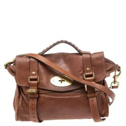 Mulberry Brown Leather Small Alexa Satchel For Women