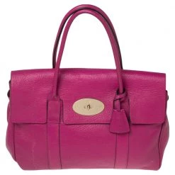 Mulberry Fuchsia Leather Bayswater Satchel For Women