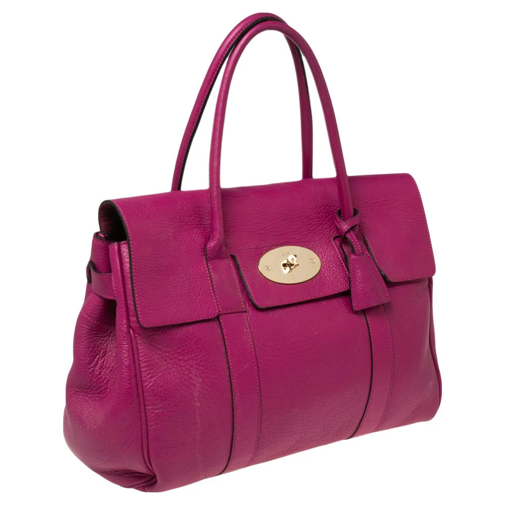 Mulberry Fuchsia Leather Bayswater Satchel For Women - Image 3