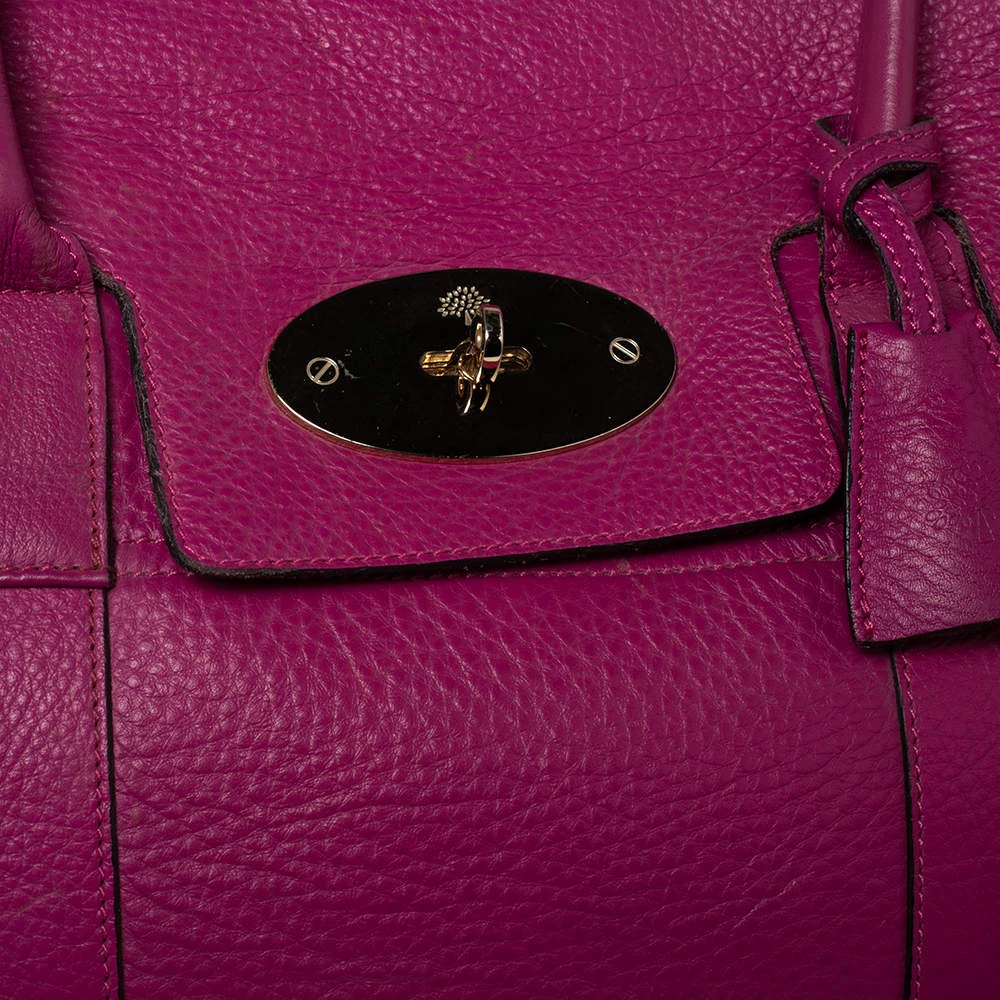 Mulberry Fuchsia Leather Bayswater Satchel For Women - Image 6