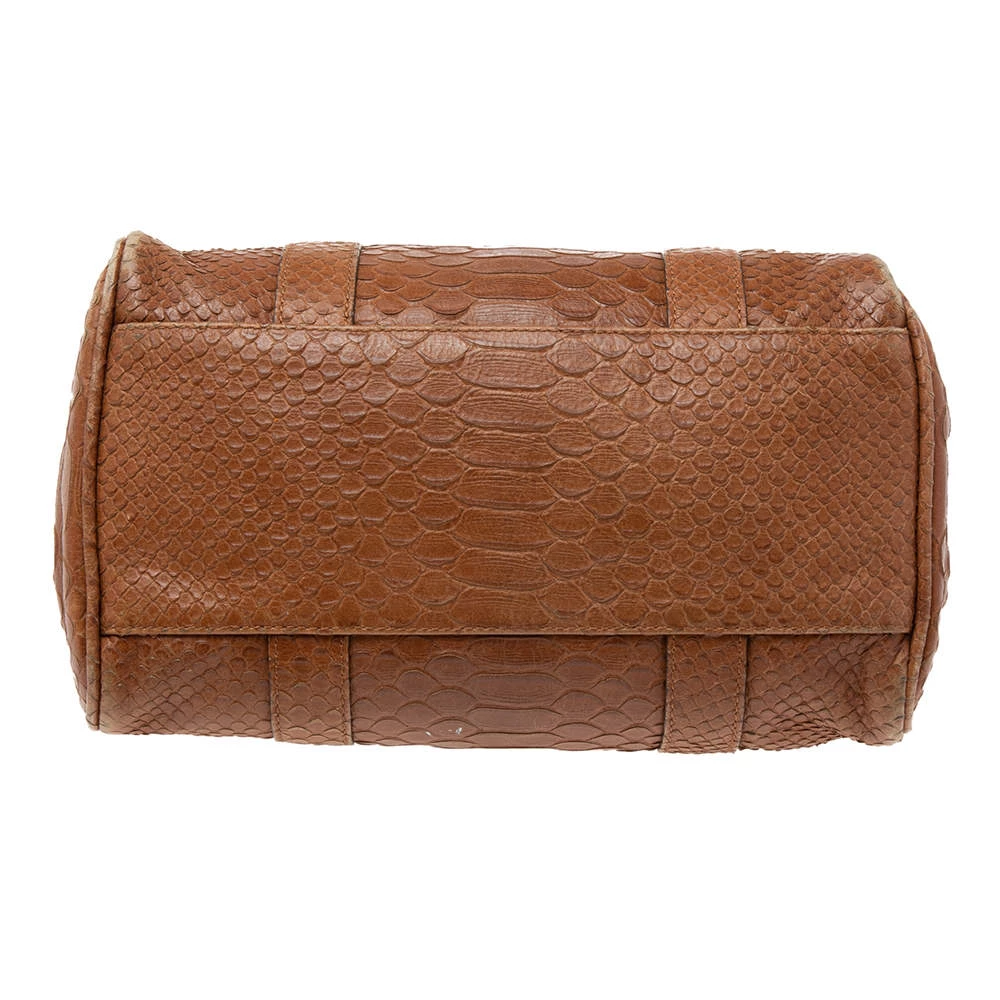 Mulberry Brown Python Embossed Leather Bayswater Satchel For Women - Image 6