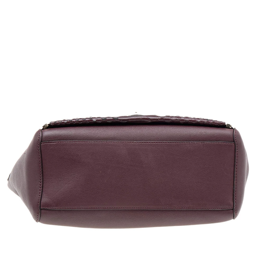Mulberry Burgundy Python Embossed And Leather Small Willow Tote For Women - Image 6