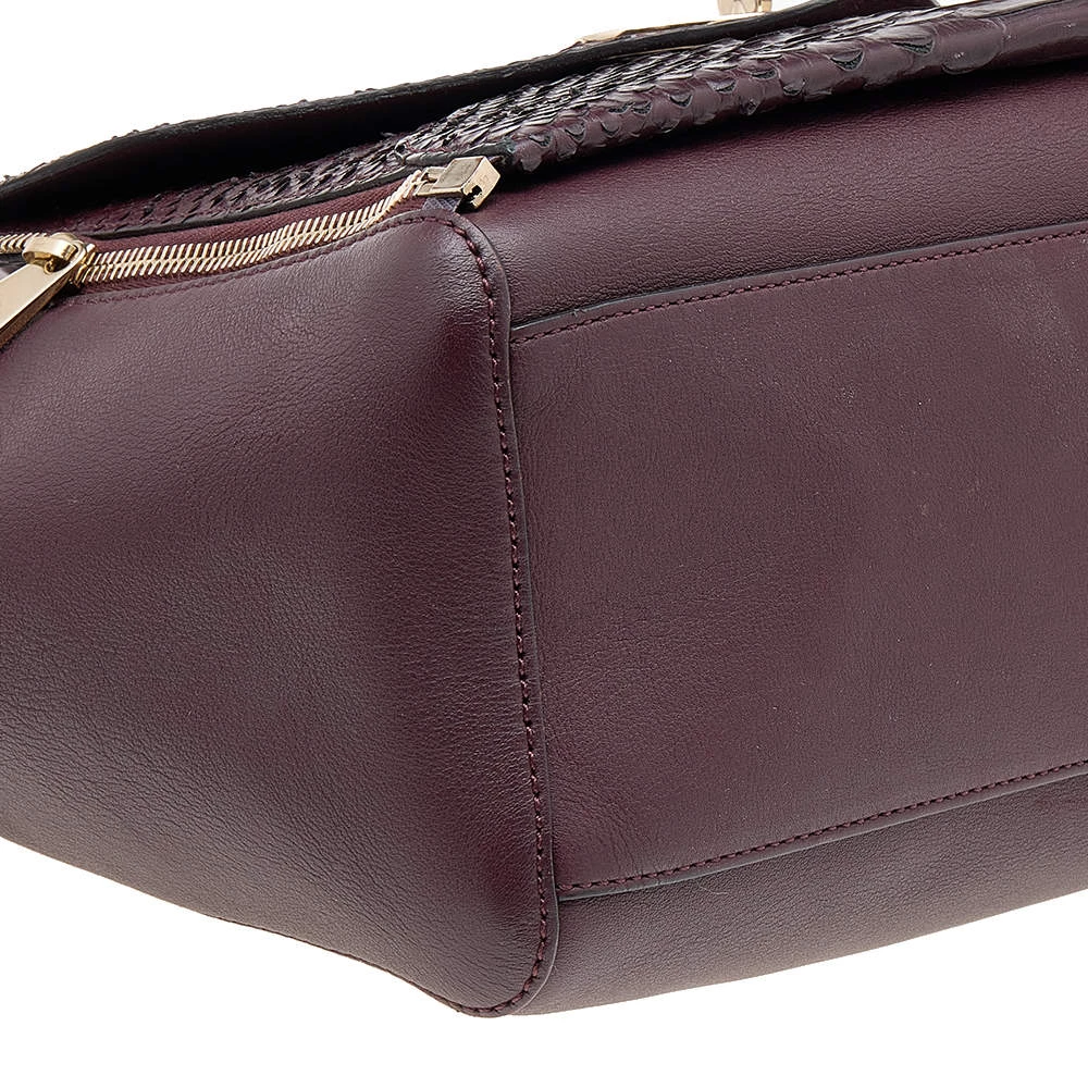 Mulberry Burgundy Python Embossed And Leather Small Willow Tote For Women - Image 11