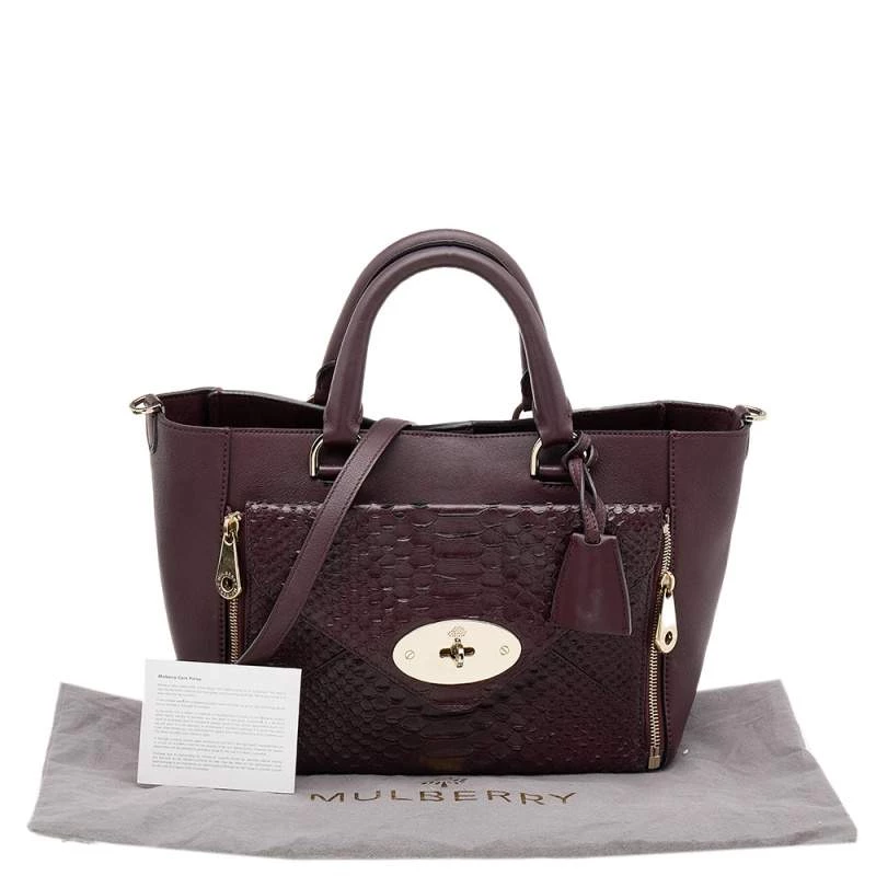 Mulberry Burgundy Python Embossed And Leather Small Willow Tote For Women - Image 10