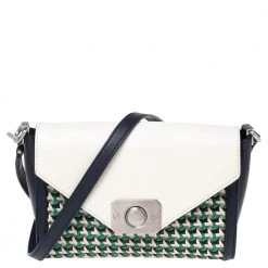 Mulberry Multicolor Leather Woven Delphie Duo Flap Shoulder Bag For Women