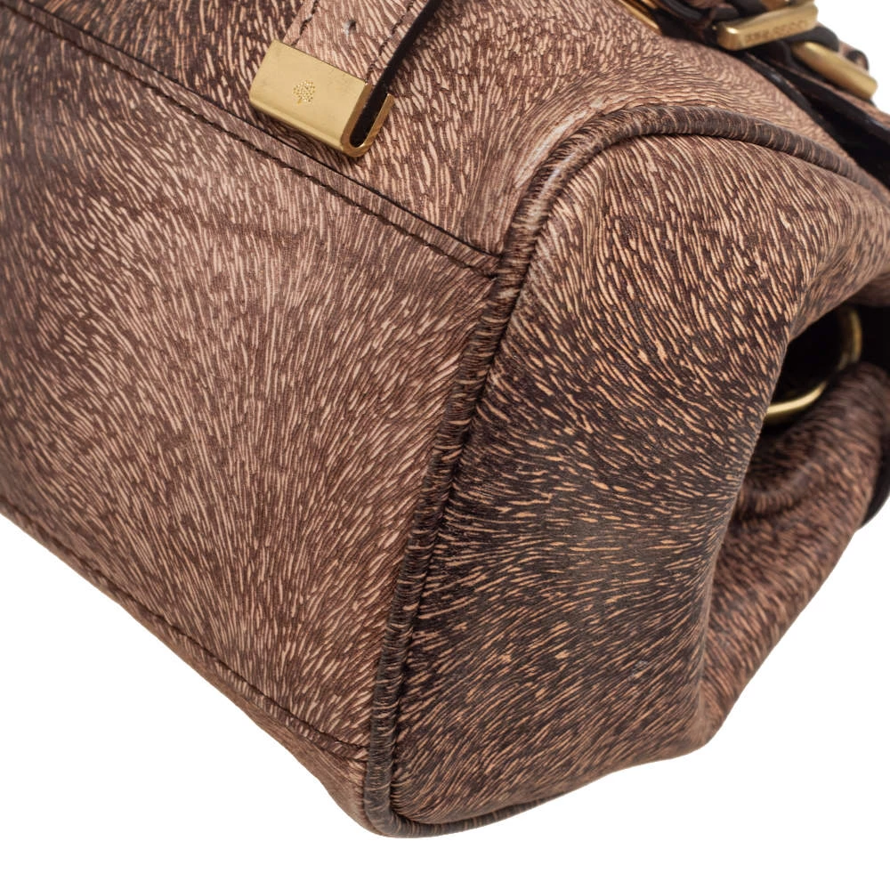 Mulberry Brown/Black Calfhair Print Leather Mini Alexa Top Handle Bag For Women - Image 13