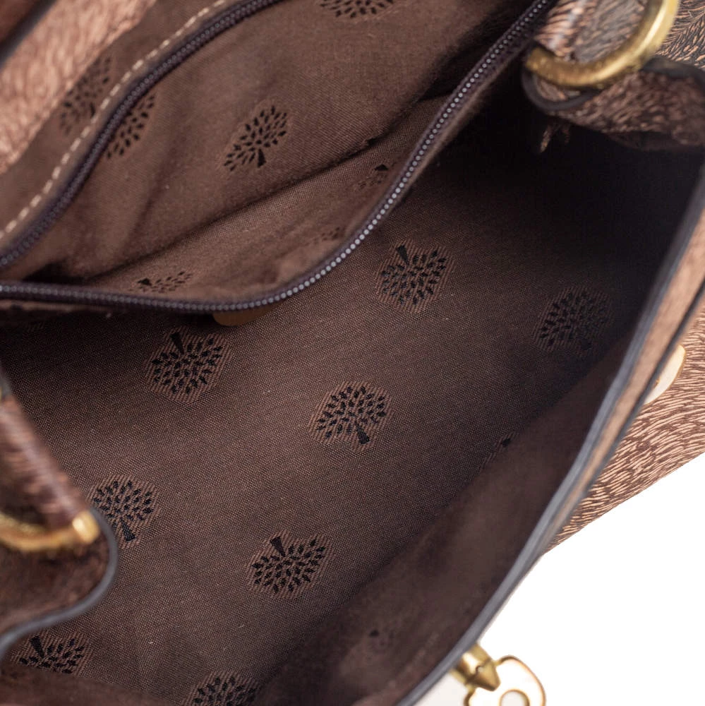 Mulberry Brown/Black Calfhair Print Leather Mini Alexa Top Handle Bag For Women - Image 7