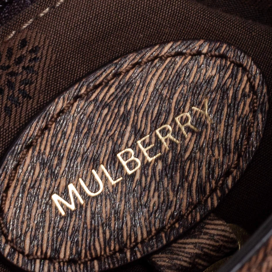 Mulberry Brown/Black Calfhair Print Leather Mini Alexa Top Handle Bag For Women - Image 9