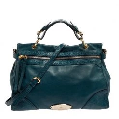 Mulberry Dark Teal Green Leather Taylor Top Handle Bag For Women