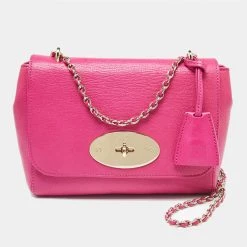 Mulberry Fuchsia Leather Small Lily Shoulder Bag For Women