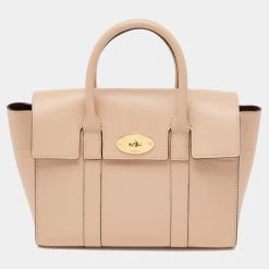 Mulberry Beige Leather Small Bayswater Satchel For Women