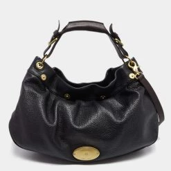 Mulberry Black/Brown Pebbled Leather Mitzy Hobo For Women