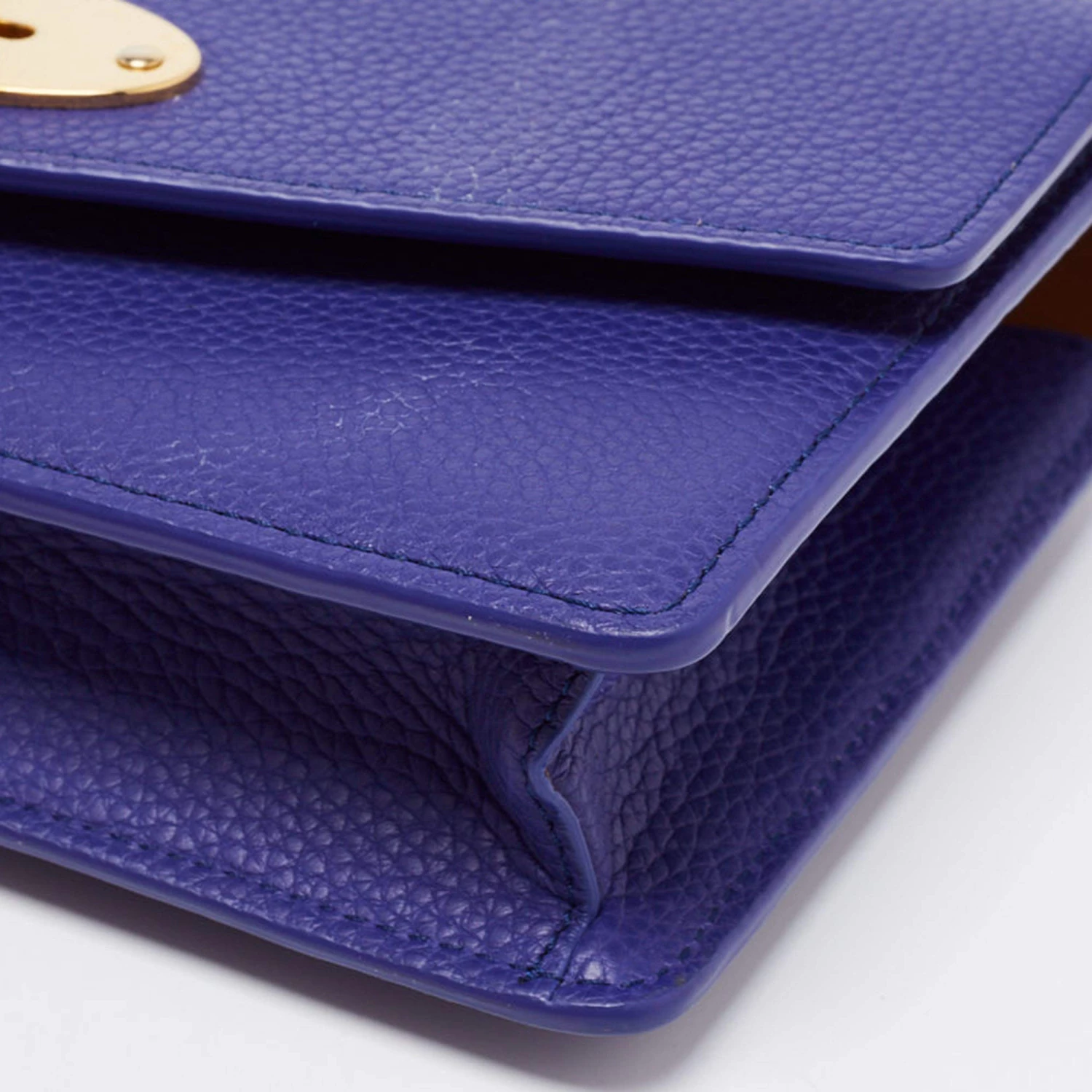 Mulberry Purple Leather Postman Lock Flap Crossbody Bag For Women - Image 14