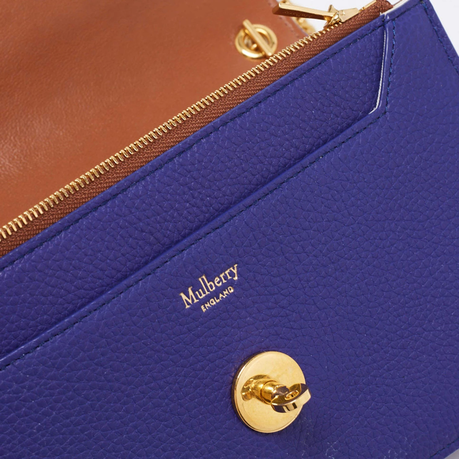 Mulberry Purple Leather Postman Lock Flap Crossbody Bag For Women - Image 11
